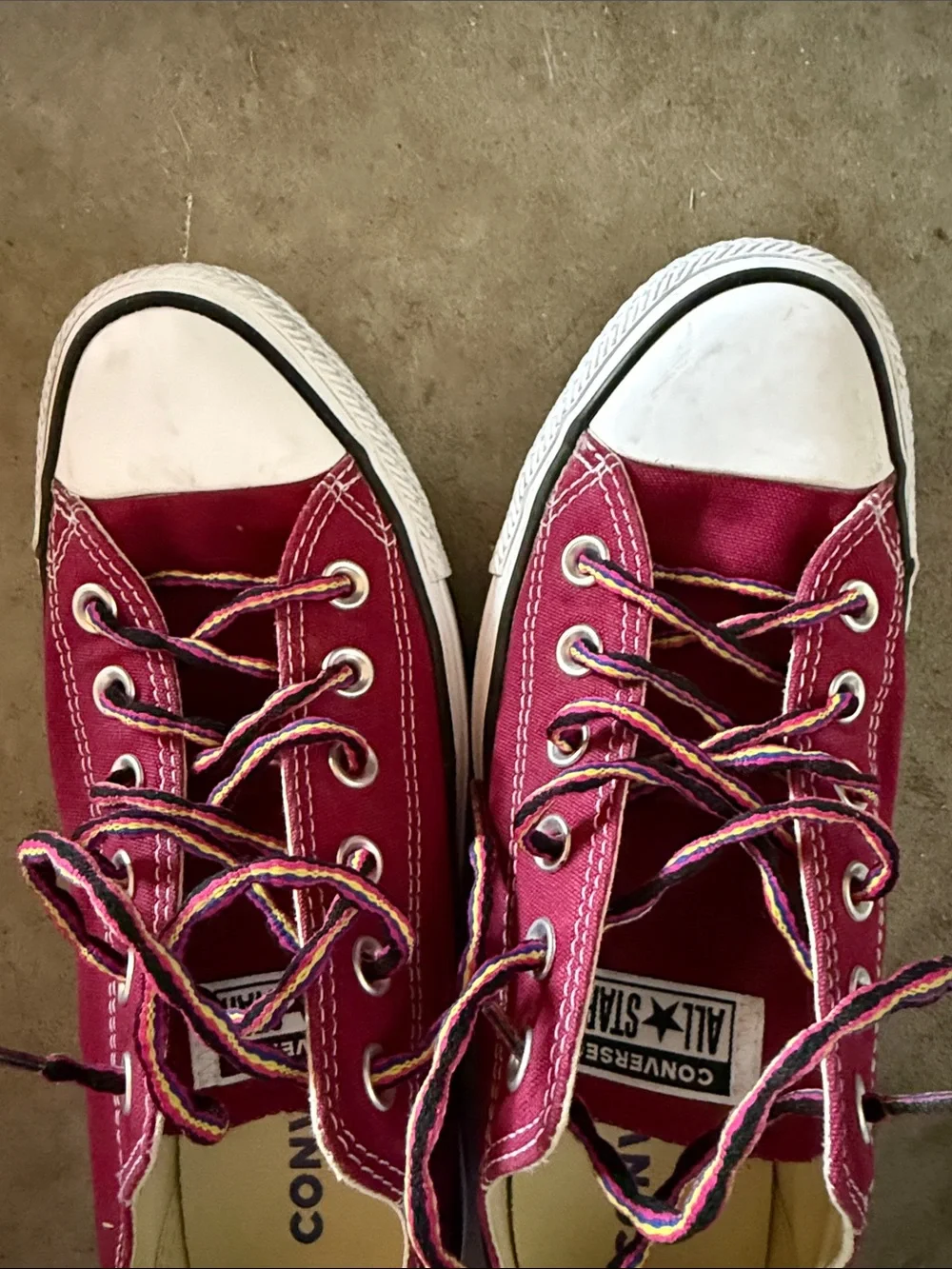 Converse Burgundy Low-Top Sneakers with White Soles